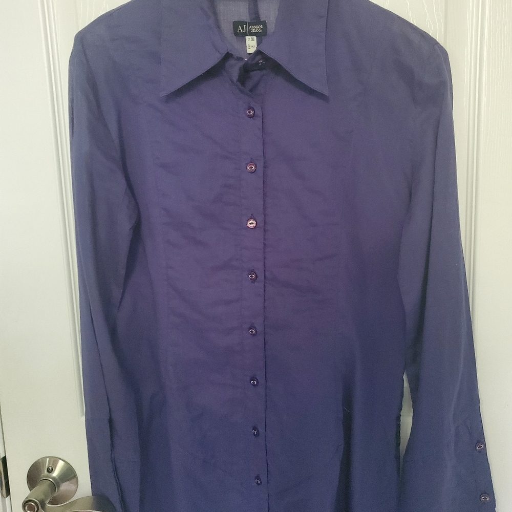 Armani Jeans Cotton Blend Button Front Shirt